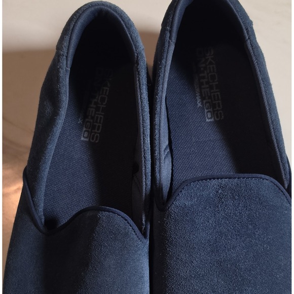 Skechers Other - SKECHERS Men's Navy Leather Slip-On Loafer Round Toe Casual US 7 SN14726W
